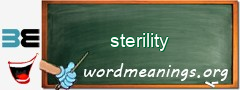 WordMeaning blackboard for sterility